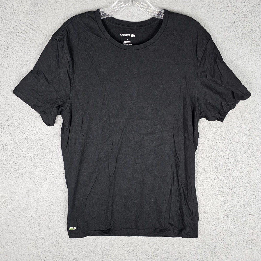 Lacoste T-Shirt Mens XL Black TH3321 Underwear Collection Logo